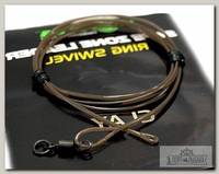 Поводок Korda Safezone leader ring swivel clay 40lb