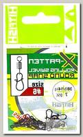 Застежка Hitfish X-Patten rolling swivel wifh round snap с вертлюгом №6 7шт